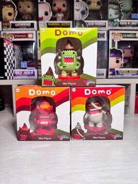 Set of 3 DOMO GARDEN GNOME MINI FIGURES Halloween Costume - Gnerd Gnomes